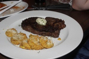 Ribeye with fried squash