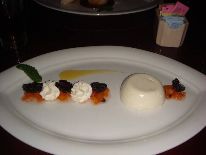 Vanilla Bean Creme Fraiche Panna Cotta  with Seasonal Fruits & Berries 