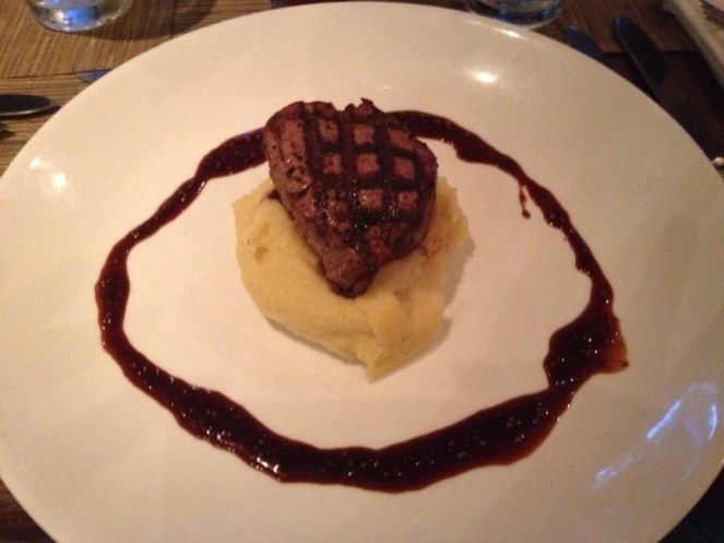 filet with cheddar mashed potatoes youseff